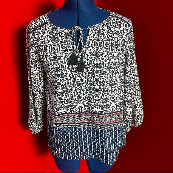Tommy Bahama Tassled Floral Top - Picture 1 of 12